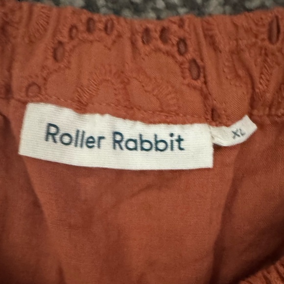 Roller Rabbit Clementine Eyelet Ruffle Boho Skirt Size XL - Picture 4 of 5